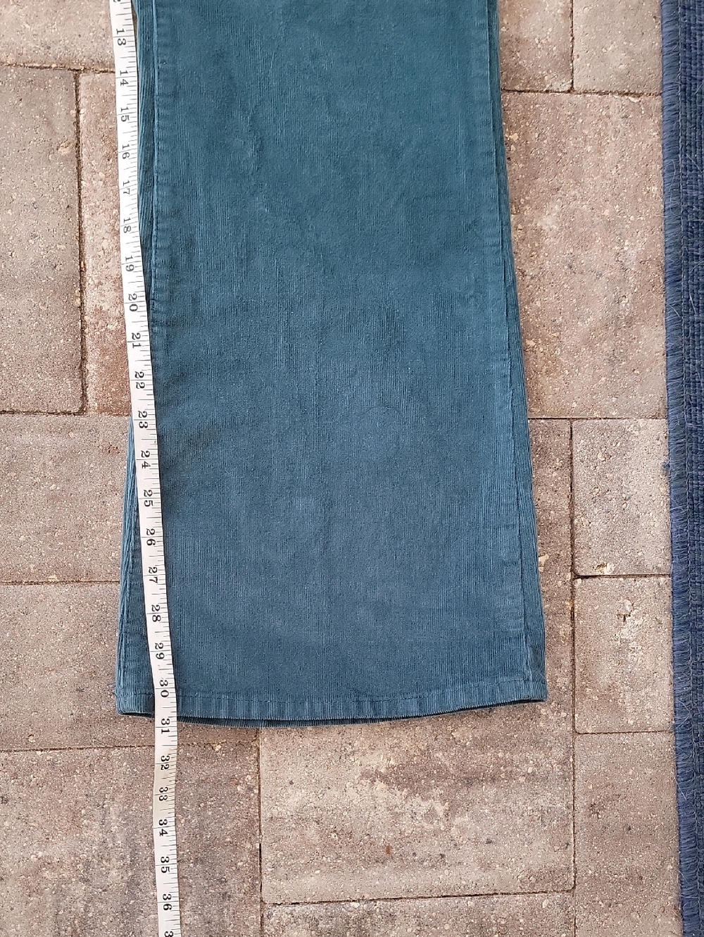 True Craft Corset Waist Flare Corduroy Pants in Teal Blue Sz 16 Has Stretch - Picture 8 of 12
